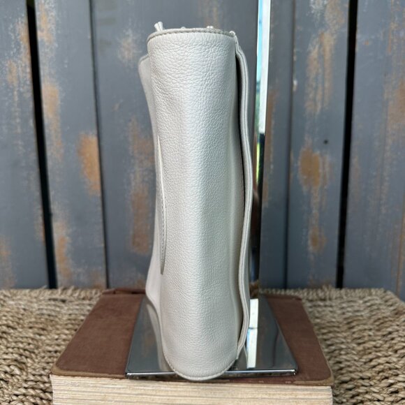 Tory Burch Kipp Perforated Logo Foldover Clutch Crossbody Bag White - Picture 7 of 16